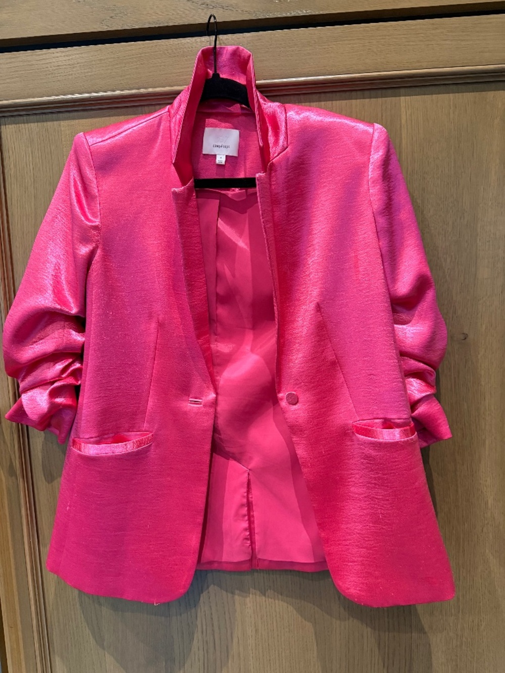 Cinq a Sept Hot Pink Satin Blazer Size 0